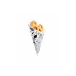 Anti-grease paper cone with Times decoration  1.41 oz.