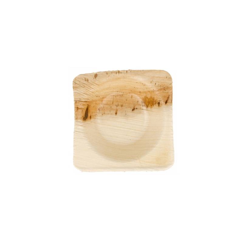 Biodegradable palm leaf sauce saucer 5x5 cm.