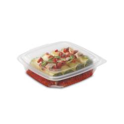 Rectangular transparent polypropylene container with lid 7.48x7.28x1.92 inch