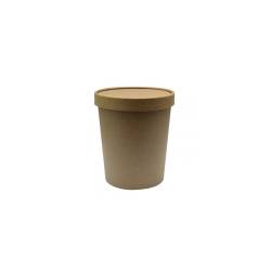 Contenitore Soupe con coperchio in carta marrone cl 63,5