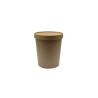 Brown paper Soupe container with lid 21.47 oz.