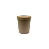 Contenitore Soupe con coperchio in carta marrone cl 63,5