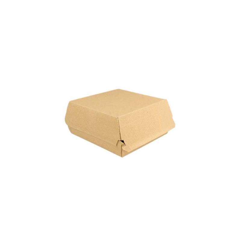 Brown corrugated cardboard burger holder 6.89x7.08x2.95 inch