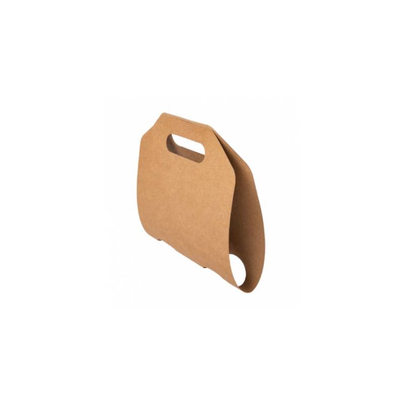 Brown take-away paper cup holder for 2 cups  