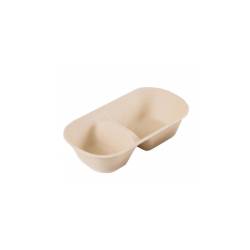 Bionic 2-compartment biodegradable cellulose pulp container 0.26 gal