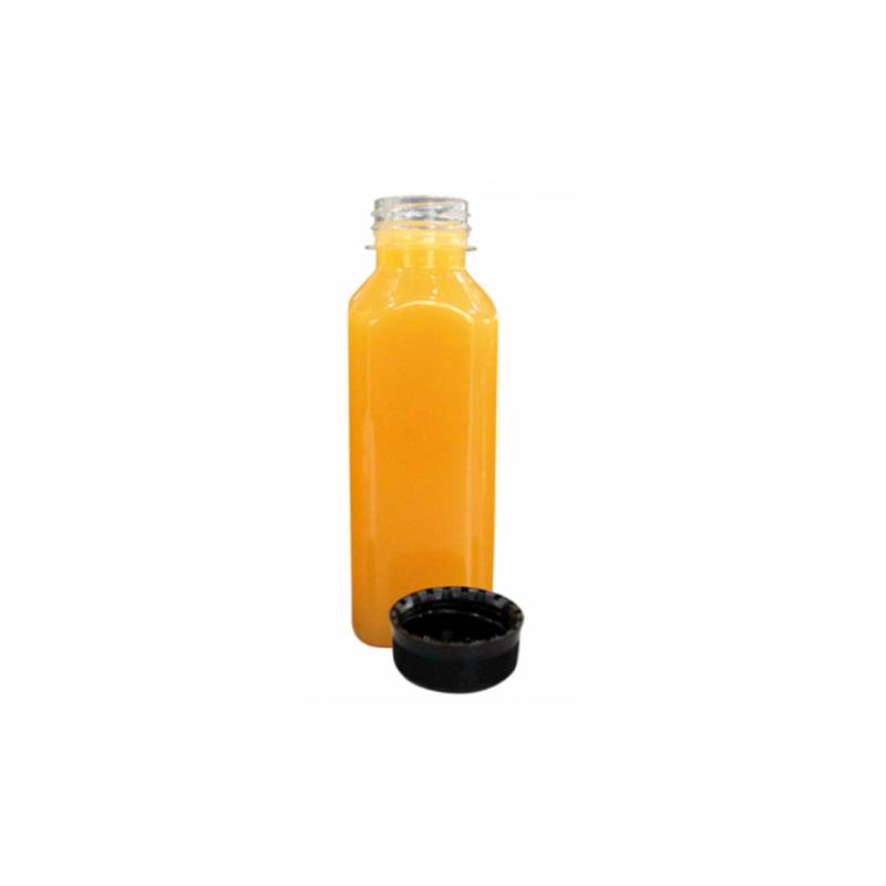 Transparent pet bottles with black cap 16.90 oz.