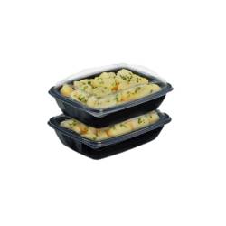 Deliverypack black polypropylene container with transparent lid 18.60 oz.