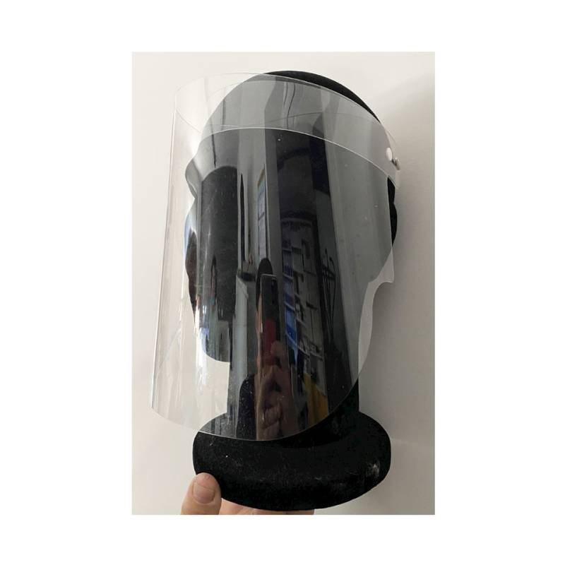 Visor with clear plastic elastic band