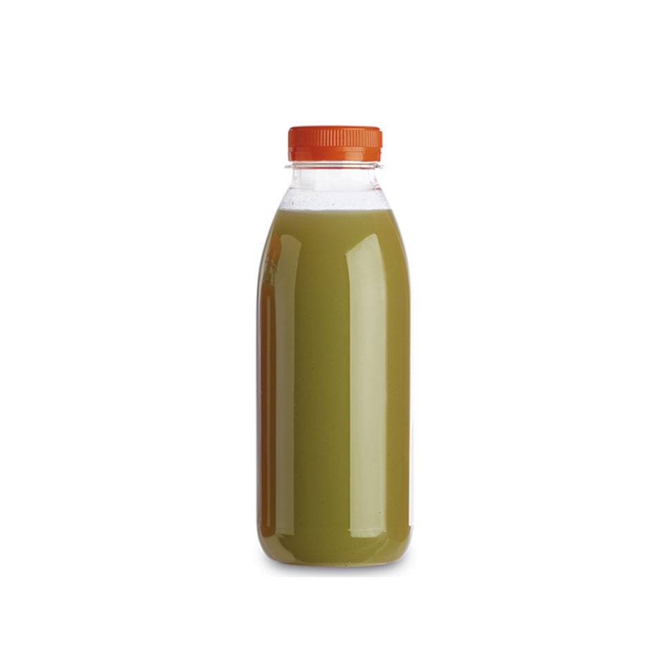 Servipack transparent pet bottle with orange cap 16.90 oz.