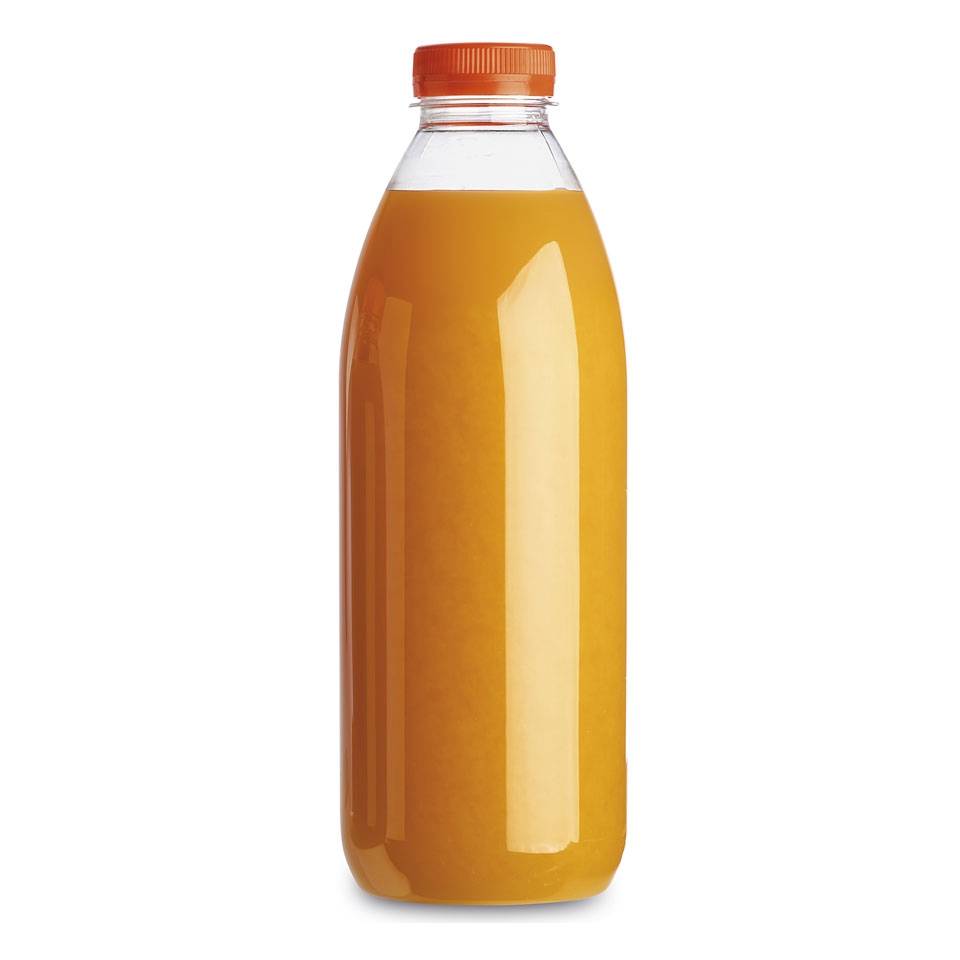 Servipack transparent pet bottle with orange cap 0.26 gal