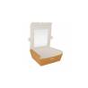 Brown paper container with window lid 5.90x5.90x1.96 inch