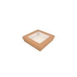 Brown paper container window lid 7.28x7.28x1.57 inch