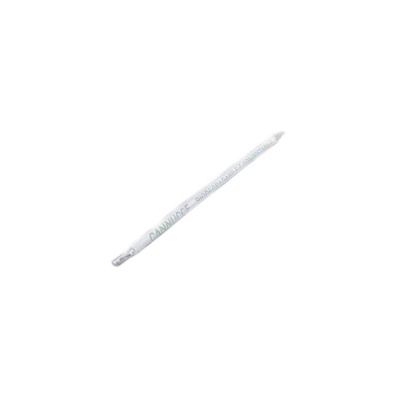 Biodegradable individually wrapped white bioplastic straw 8.26x0.23 inch