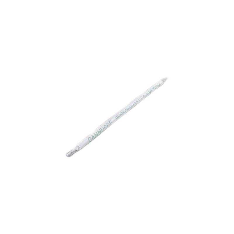Pajita biodegradable envuelta individualmente en bioplástico blanco cm 21x0,6