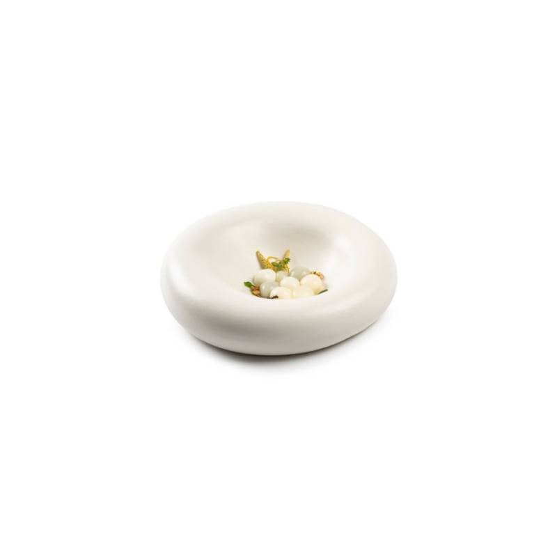 100% Chef Dune Mate XS white porcelain dish 9.05x2.75 inch