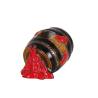 Brown and red porcelain tiki barrel 16.90 oz.