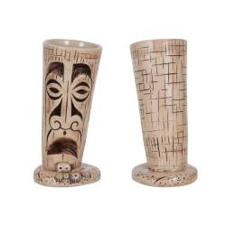 Mopei beige porcelain tiki 13.52 oz.