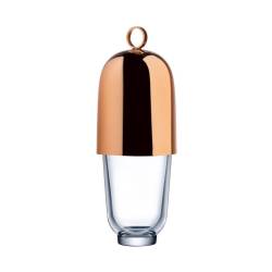 Hepburn Nude 2-piece shaker in glass and copper-plated steel cl 50