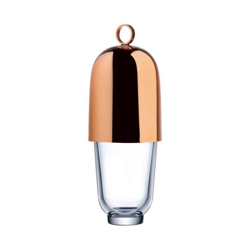 Hepburn Nude 2-piece shaker in glass and copper-plated steel cl 50