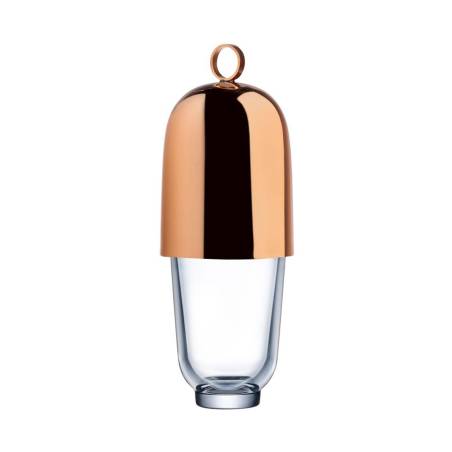 Shaker 2 pezzi Hepburn Nude in vetro e acciaio ramato cl 50
