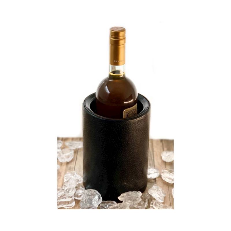 Black plastic thermal glacette for one bottle