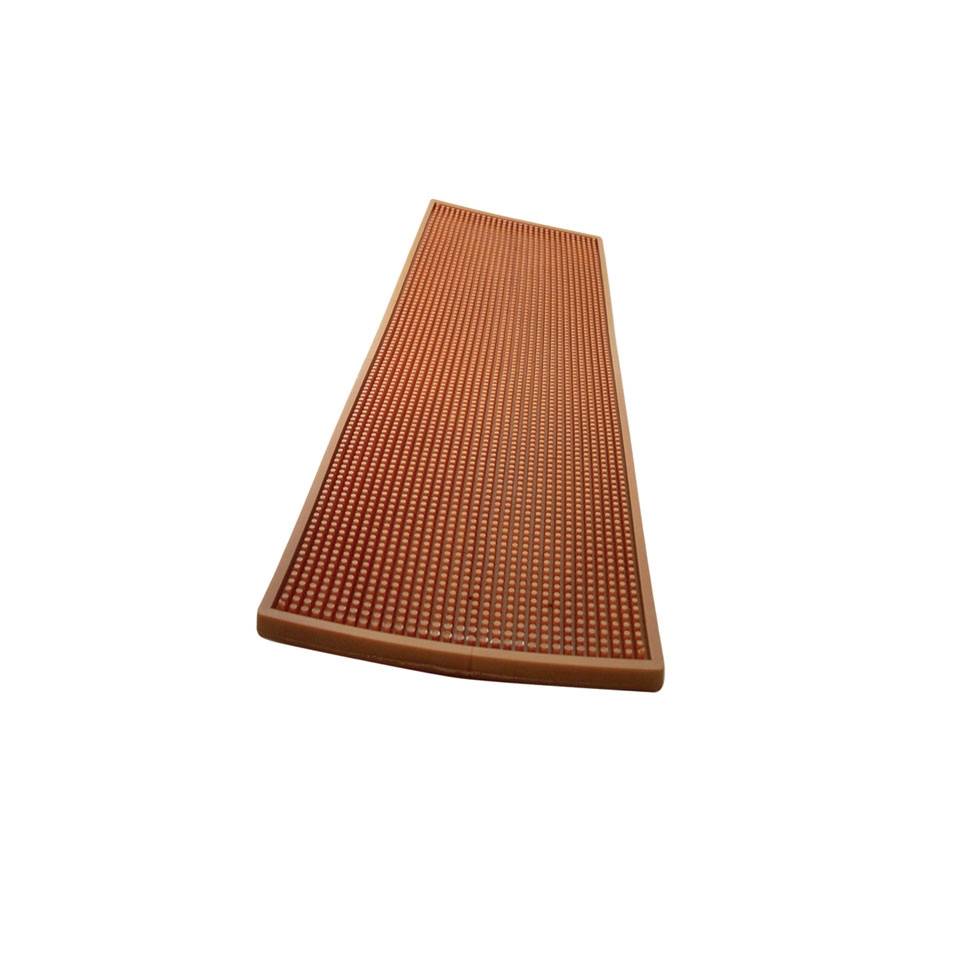 Bar mat in gomma ramata con griglia in acciaio cm 60x20
