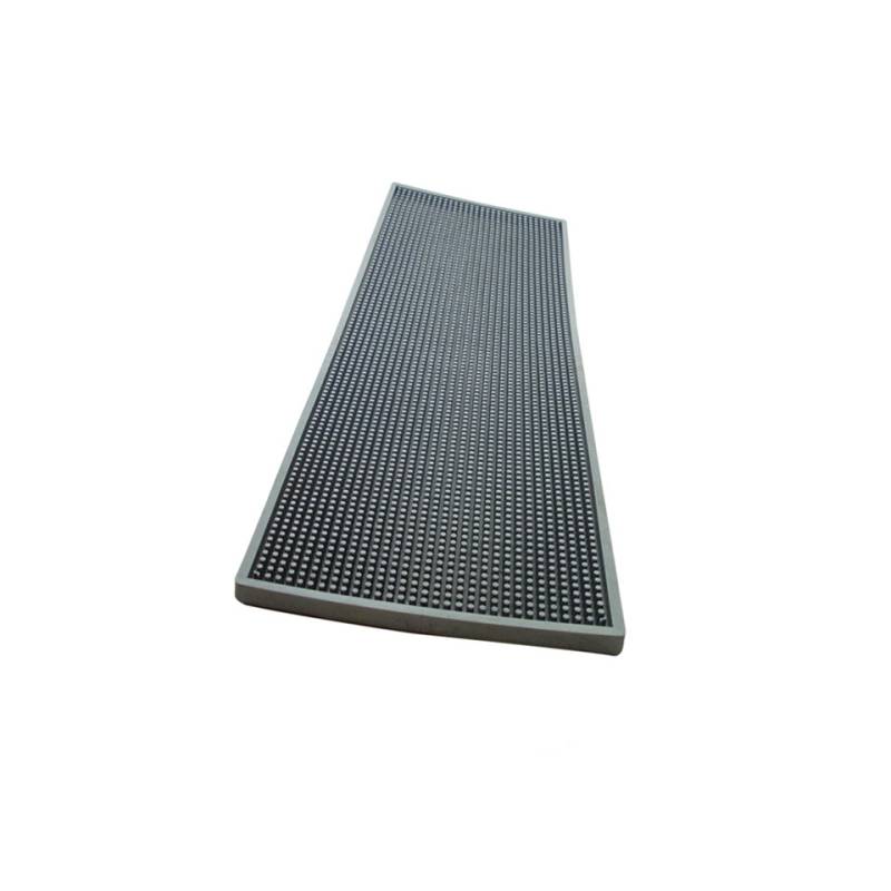 Bar mat in gomma argento con griglia in acciaio cm 60x20