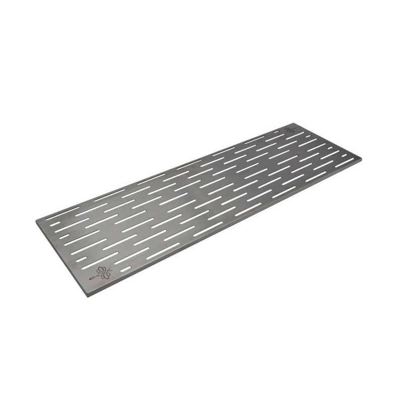 Silver rubber bar mat with steel grill 23.62x7.87 inch