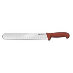 Coltello BBQ affettare olivato Sanelli Ambrogio in acciaio con manico in pp marrone cm 28