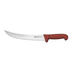 Sanelli Ambrogio steel narrow scimitar BBQ knife with brown pp handle cm 26