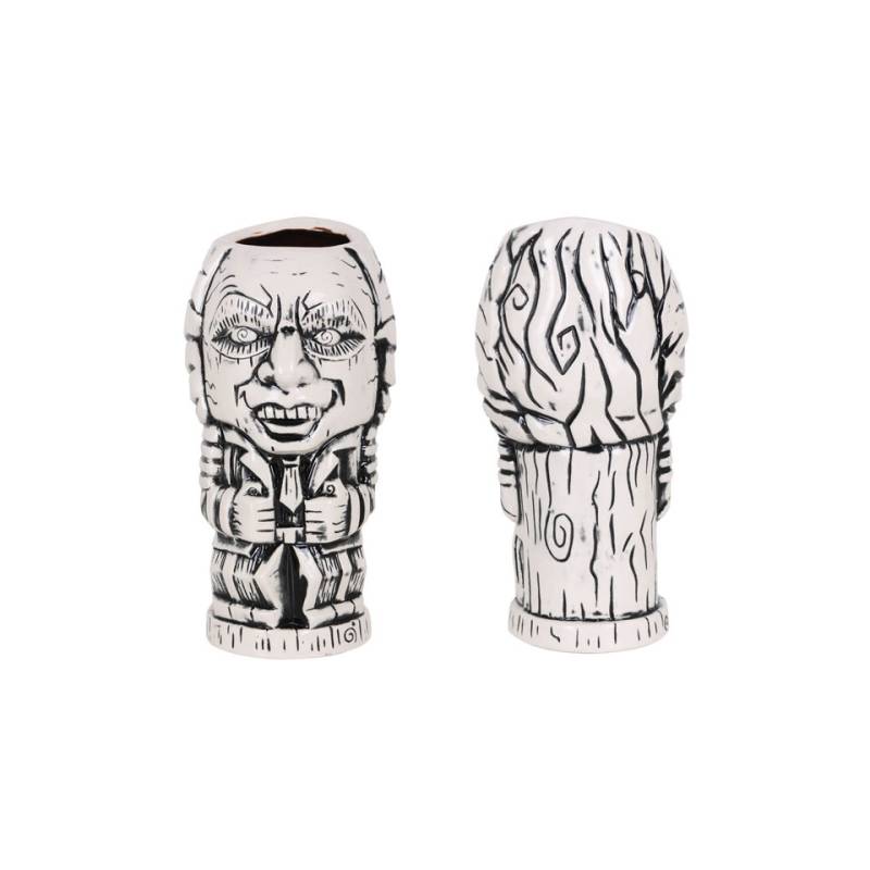 Crazy black and white porcelain tiki mug 20.96 oz.