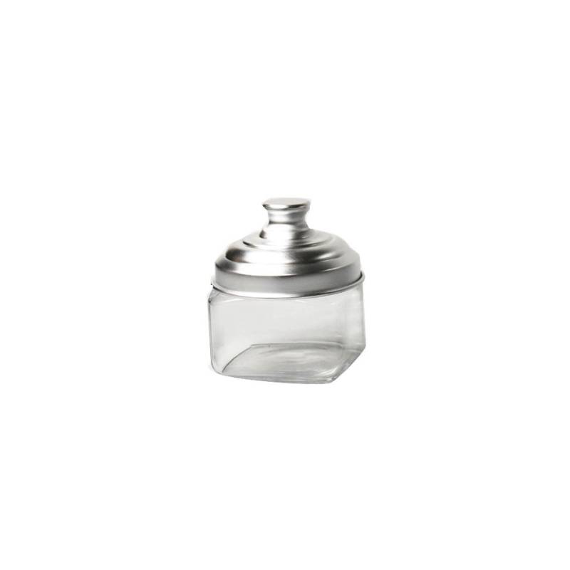 Viereckiges Glasgefäß mit Aluminiumstopfen cl 50