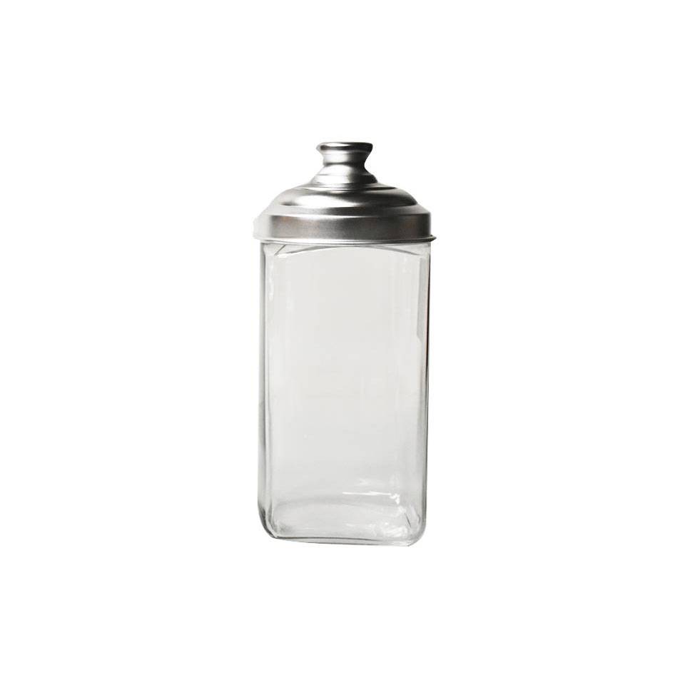 Square glass jar with aluminum cap 0.39 gal