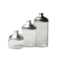 Square glass jar with aluminum cap 0.39 gal