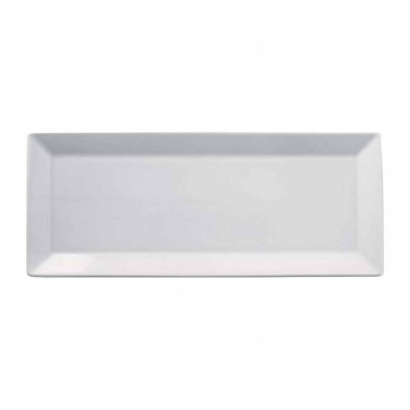 White porcelain rectangular tray 16.14x5.90 inch