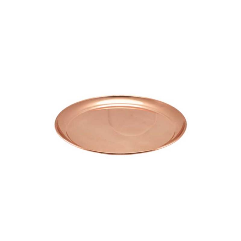 Copper-plated stainless steel round tray 12 inch