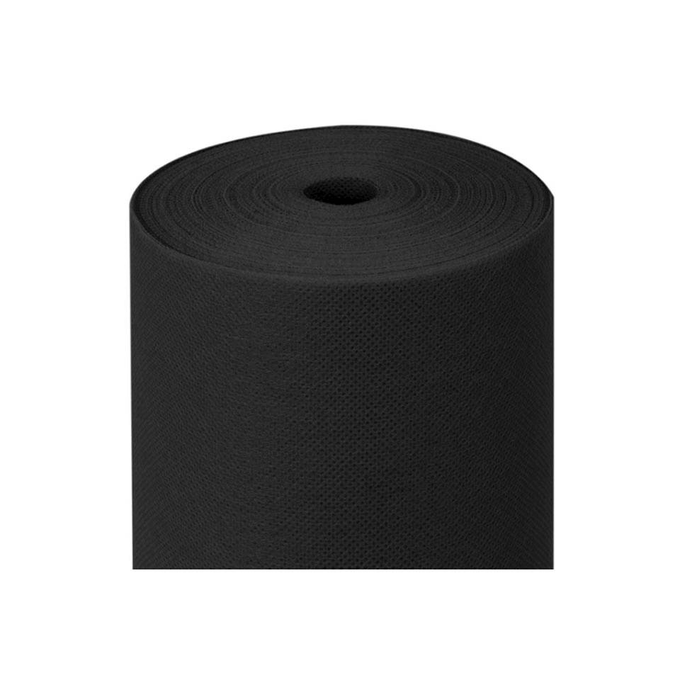 Pre-cut black spunbond tablecloth roll 165.35x3.93 ft
