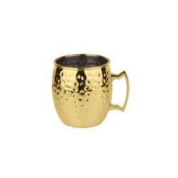 Golden hammered stainless steel mug 16.90 oz.