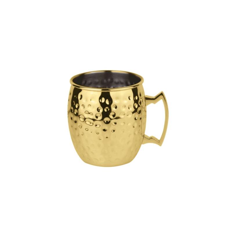 Golden hammered stainless steel mug 16.90 oz.