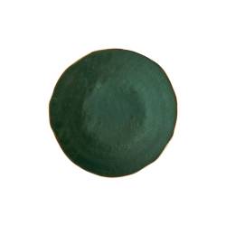 Mediterranean green ceramic flat plate 7.87 inch