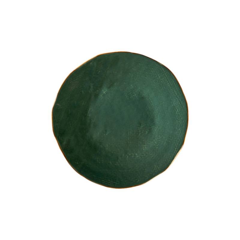 Flacher Mediterraneo Novità Home Teller aus grüner Keramik 20 cm