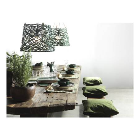 Flacher Mediterraneo Novità Home Teller aus grüner Keramik 20 cm