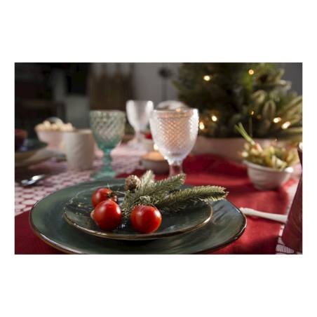 Flacher Mediterraneo Novità Home Teller aus grüner Keramik 20 cm