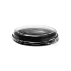 Black oval dish with polypropylene frost lid 25.5x19 cm