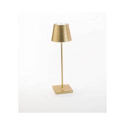 Lampada ricaricabile da tavolo Poldina Zafferano in alluminio foglia d'oro cm 38