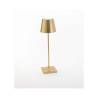 Poldina Zafferano rechargeable table lamp in aluminum gold leaf cm 38