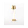 Poldina Zafferano wiederaufladbare Tischlampe in Aluminium Blattgold cm 38