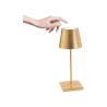 Lampada ricaricabile da tavolo Poldina Zafferano in alluminio foglia d'oro cm 38