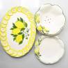 Lemon fruit washing bowl with hand painted ceramic plate cm 29