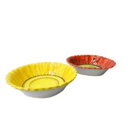 Bowl Girasole in ceramica dipinta a mano in colori assortiti cm 32